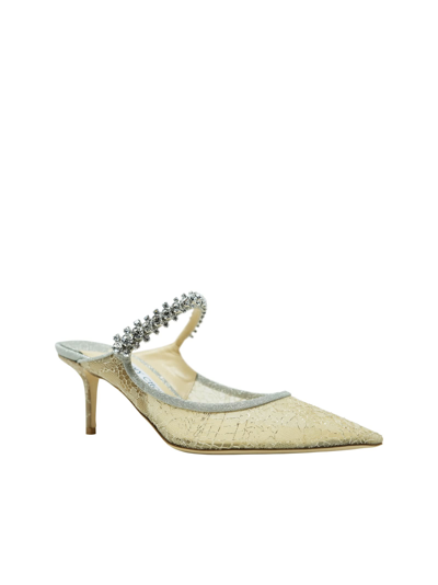 Shop Jimmy Choo Lace Bing Mules In Ivory/platinum