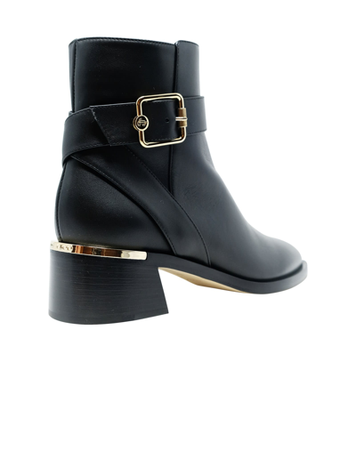 Jimmy Choo Clarice Leather Buckle Ankle Booties In Black