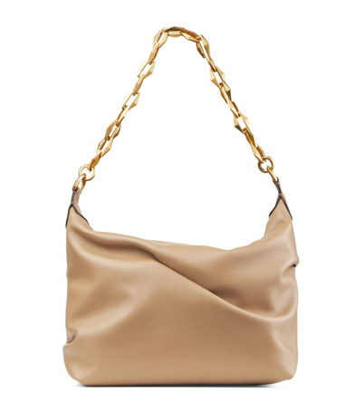 Shop Jimmy Choo Leather Diamond Shoulder Bag In Brown