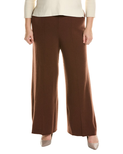 Shop Lafayette 148 New York Plus Double Knit Cashmere & Silk-blend Pant In Brown