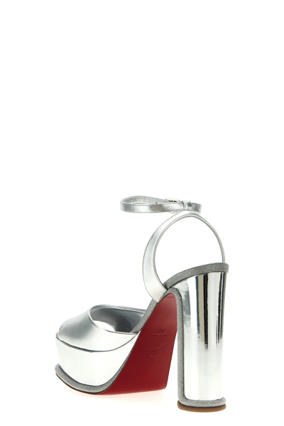 Shop Christian Louboutin Women 'amali Alta' Sandals In Silver