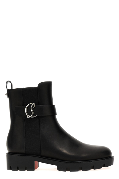 Shop Christian Louboutin Women 'cl Chelsea Booty Lug' Ankle Boots In Black