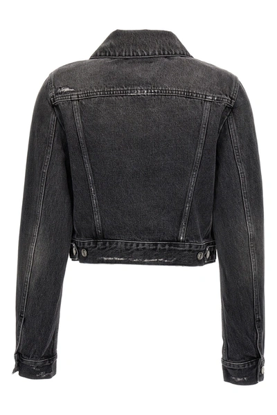 Shop Givenchy Women Cropped Denim Jacket In Black