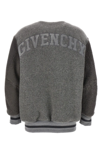 Shop Givenchy Women Logo Bomber Jacket In Gray