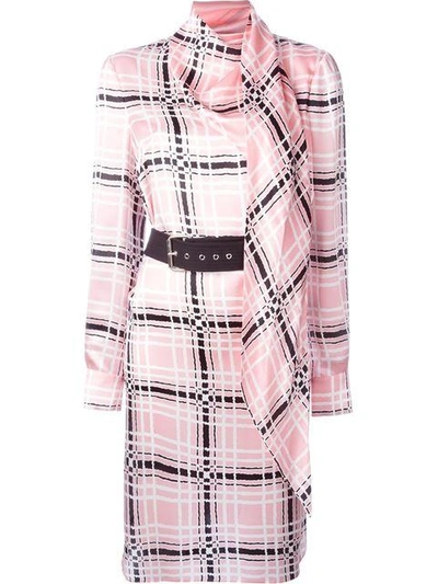 Shop Emanuel Ungaro Belted Dress In Pink