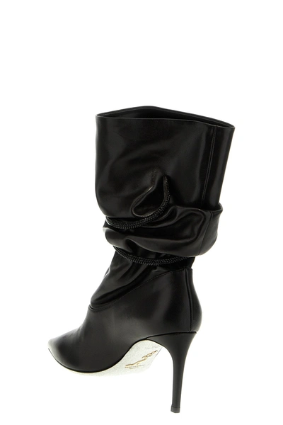 Shop René Caovilla Women Rhinestone Nappa Ankle Boots In Black