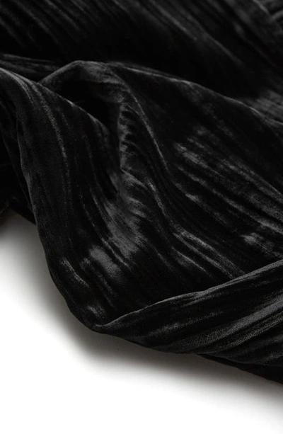 Shop & Other Stories Long Sleeve Crushed Velvet Minidress In Black