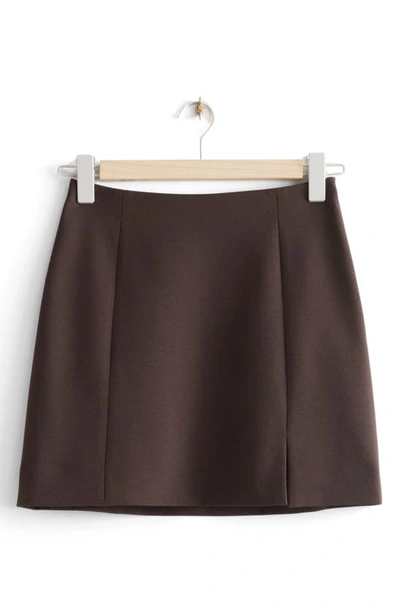 Shop & Other Stories A-line Miniskirt In Dark Brown
