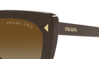Shop Prada 54mm Gradient Polarized Square Sunglasses In Brown Gradient