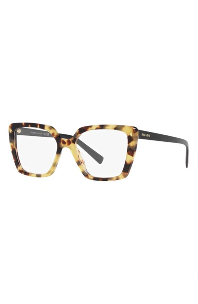 Shop Prada 53mm Square Optical Glasses In Tortoise