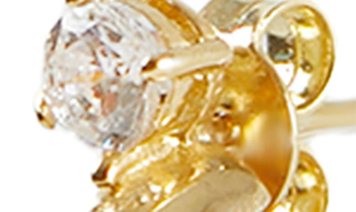 Shop Argento Vivo Sterling Silver Cubic Zirconia Huggie Hoop Earrings In Gold