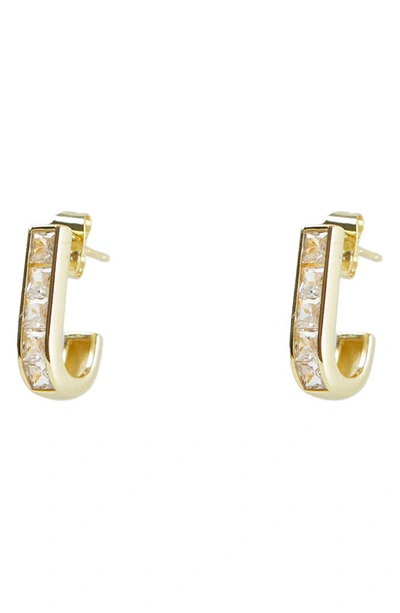 Argento Vivo Princess Cubic Zirconia Hoop Earrings In Gold