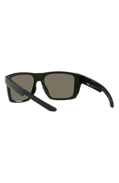 Costa Del Mar Pargo 60mm Mirrored Polarized Square Sunglasses In Matte Black
