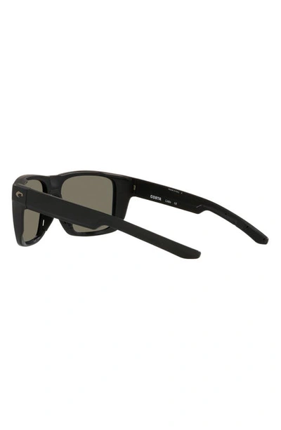 Costa Del Mar Pargo 60mm Mirrored Polarized Square Sunglasses In Matte Black