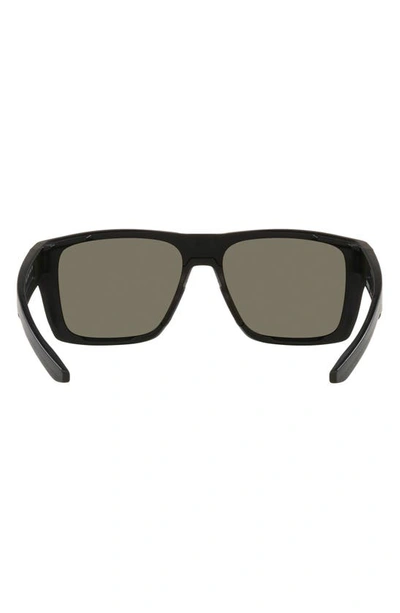 Shop Costa Del Mar Pargo 60mm Mirrored Polarized Square Sunglasses In Matte Black