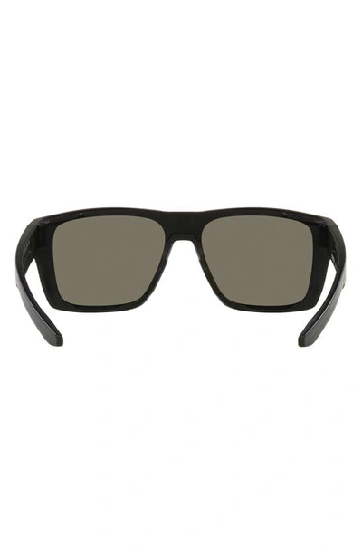Costa Del Mar Pargo 60mm Mirrored Polarized Square Sunglasses In Matte Black