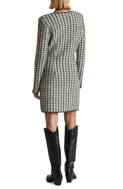 Shop & Other Stories Houndstooth Long Sleeve Wool & Alpaca Blend Sweater Dress In Black/ White Houndtooth