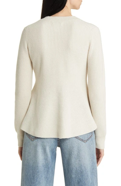 Nordstrom Signature Peplum Cashmere Sweater In Ivory Sand