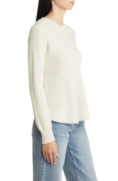 Nordstrom Signature Peplum Cashmere Sweater In Ivory Sand