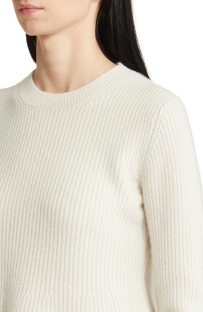 Nordstrom Signature Peplum Cashmere Sweater In Ivory Sand