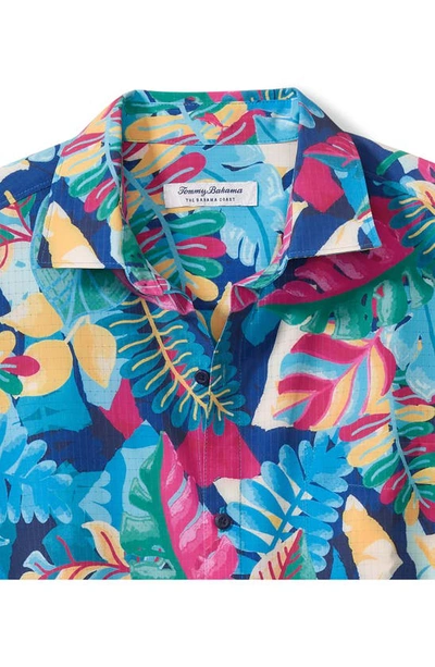 Shop Tommy Bahama Bahama Coast Vibrant Vines Islandzone® Button-up Camp Shirt In Bering Blue
