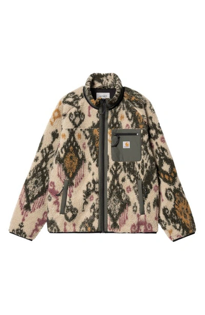 Shop Carhartt Prentis Camo Fleece Jacket In Baru Jacquard Wall / Cypress
