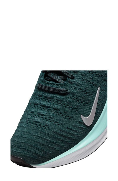 Nike Infinityrn 4 Running Shoe In Deep Jungle/ Silver/ Black