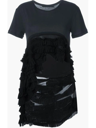 Shop Haider Ackermann High Low Hem Frill T-shirt In Black