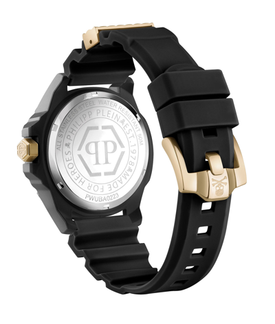 Pre-owned Philipp Plein Men's Watch Analog Quartz The $ Kull Ecoceramic Pwuba0223 Silicone