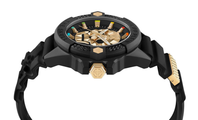 Pre-owned Philipp Plein Men's Watch Analog Quartz The $kull Ecoceramic Pwuba0223 Silicone