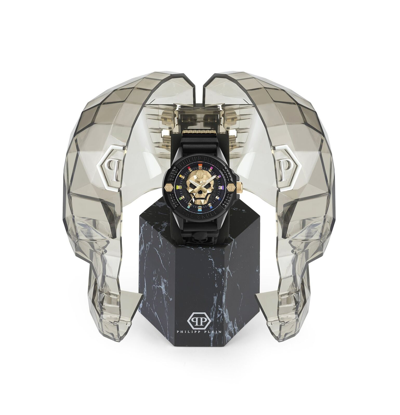 Pre-owned Philipp Plein Men's Watch Analog Quartz The $kull Ecoceramic Pwuba0223 Silicone