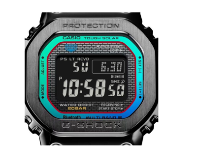 Pre-owned Casio G-shock Digital Blue Green Stainless Steel Men's Watch Gmwb5000bpc-1