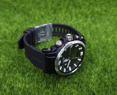 Pre-owned Casio Pro Trek Solar 47.4mm Watch W/ Resin/stainless Steel Case - Prw-61-1acr