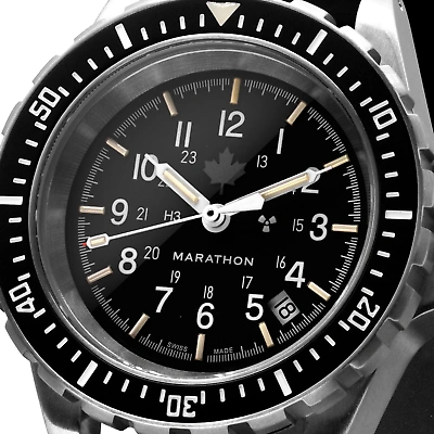Pre-owned Marathon 41mm Grey Maple Large Diver's Automatic (gsar) 316l Stainless Steel Wri