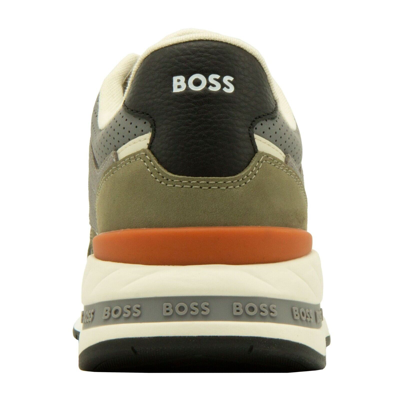 Pre-owned Hugo Boss Boss  Men's Sneaker Kurt Runn Nupf Green/grey In Multicolor