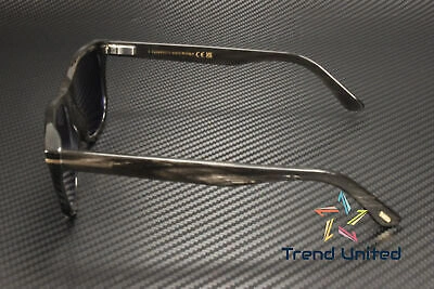Pre-owned Tom Ford Ft1046 P 63v Horn Black Horn Blue 53 Mm Men's Sunglasses