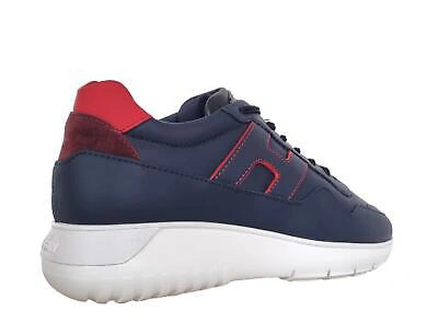 Pre-owned Hogan Men's Shoes Interactive3 Sneaker In Blue Hxm3710am24s9c301j Leather