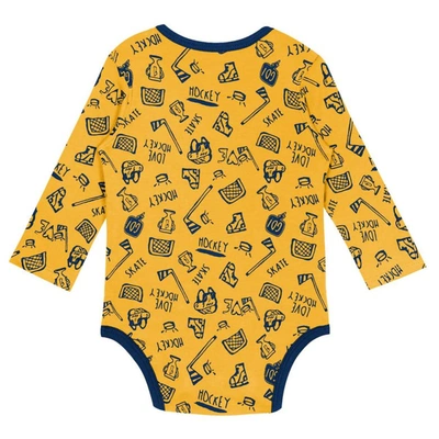 Shop Outerstuff Infant Gold Nashville Predators Dynamic Defender Long Sleeve Bodysuit