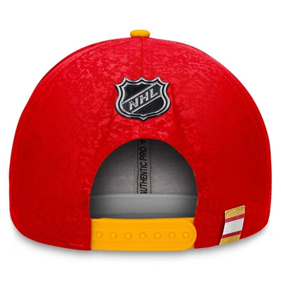 Shop Fanatics Branded  Red/yellow Calgary Flames Authentic Pro Rink Two-tone Snapback Hat