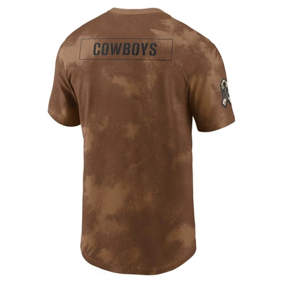 Shop Nike Brown Dallas Cowboys 2023 Salute To Service Sideline T-shirt
