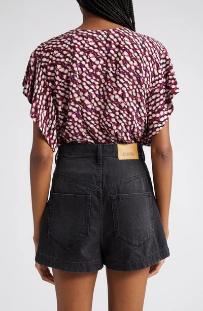 Isabel Marant Étoile Jovany Ultra High Rise Denim Shorts In Raspberry