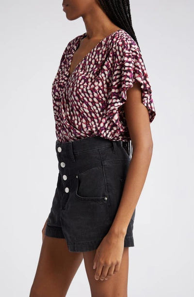 Isabel Marant Étoile Jovany Ultra High Rise Denim Shorts In Raspberry