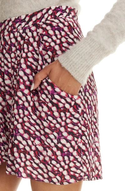 Shop Isabel Marant Étoile Violaine Abstract Print Alpaca Blend Miniskirt In Raspberry