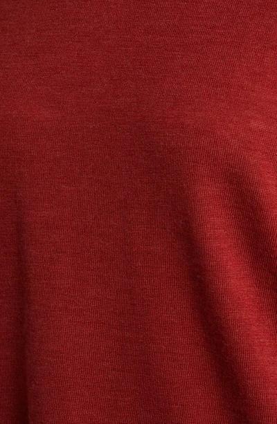 Shop Eileen Fisher Raglan Sleeve Merino Wool Pullover In Red Cedar