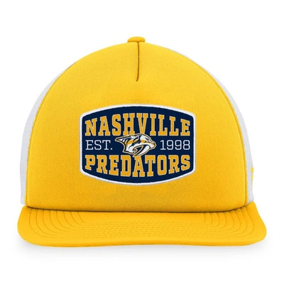 Shop Fanatics Branded Gold/white Nashville Predators Foam Front Patch Trucker Snapback Hat