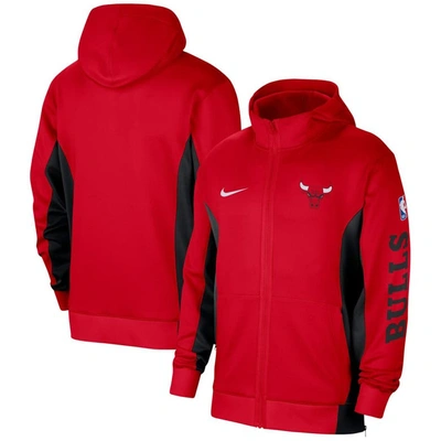Shop Nike Red Chicago Bulls 2023/24 Authentic Showtime Full-zip Hoodie