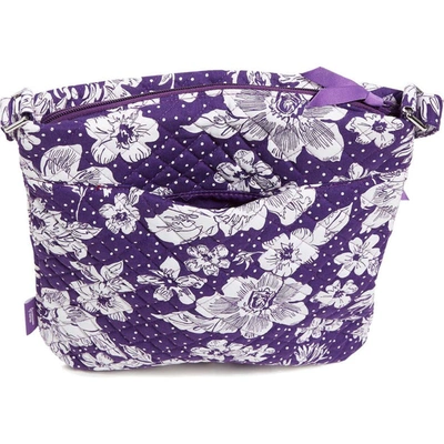 Shop Vera Bradley Tcu Horned Frogs Rain Garden Triple-zip Hipster Crossbody Bag In Purple