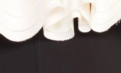 Shop Staud Kiara Off The Shoulder Minidress In Black Ivory