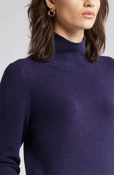 Shop Eileen Fisher Funnel Neck Merino Wool Sweater In Galaxy