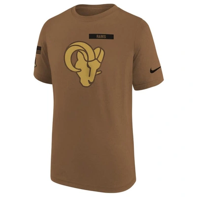 Shop Nike Youth   Brown Los Angeles Rams 2023 Salute To Service Legend T-shirt